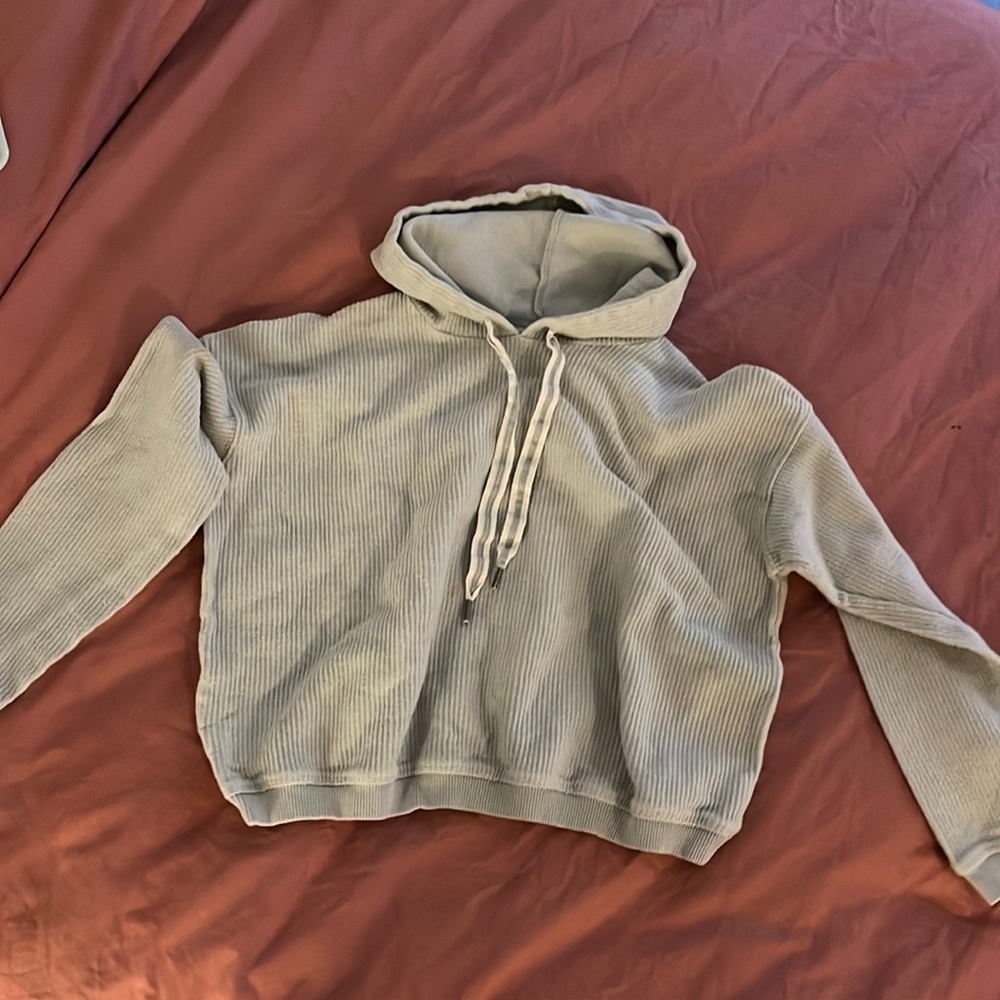 Light grey/green cropped Aerie sweatshirt